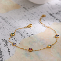 Vente en gros de bijoux pour femmes en acier inoxydable avec incrustation de pierres précieuses artificielles vintage en zircon et Offre Spéciale à la mode
