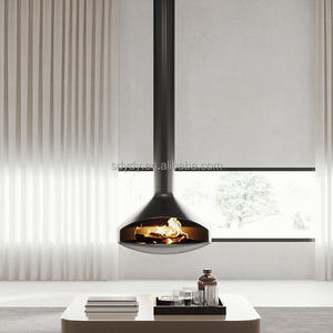 Moderno interno a parete Bio-etanolo camino facile inserto installazione con rivestimento in polvere in metallo Design per alberghi ville - Product Image 5