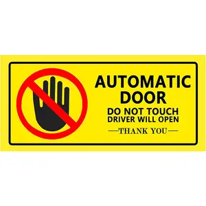 Özel baskı dikkat otomatik kapı dokunmayın etiket otomatik kapı pencere işareti çıkartmalar Van taksi