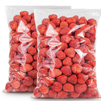 Bulk groothandel gezonde snack gevriesdroogde aardbeien chips gedroogd fruit staande pouch 200g OEM private label FD aardbei