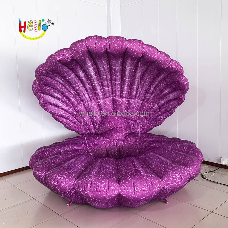Little Mermaid Oyster Shell Chair Inflatable Prop Shell LED Sea