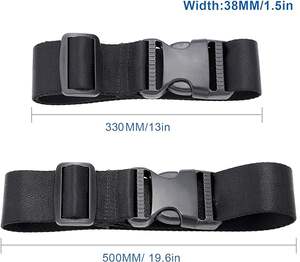 <span class=keywords><strong>Frienda</strong></span> Add a Bag Cinturón de equipaje Accesorios de cinturón de maleta ajustable Equipaje de conexión negro // blanco - Product Image 2