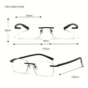 Gafas de Lectura Progresivas Multifocales con Filtro de Luz Azul, Sin Montura, Unisex, Personalizables con Logotipo, 2025 - Product Image 6