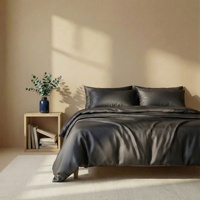 Ensemble de literie de style drap en coton pur de luxe léger, antibactérien, doux, minimaliste, couleur unie, utilisable toute l'année