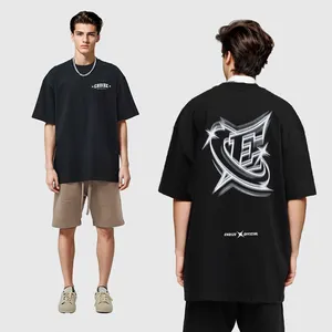 High quality 100% cotton customized men's hip hop t-shirt 230gms heavyweight oversized printed t-shirt