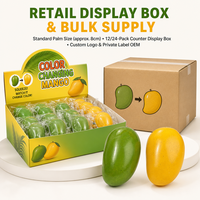 Jouet Squishy Mangue Changeant de Couleur, Doux et Serrable, Fidget Fruit, Cadeau pour Enfants et Adultes, Vert à Jaune, Nouveauté, Vente au Détail