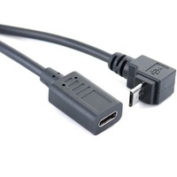 Micro 5 pines macho a tipo C hembra Cable adaptador de ángulo de 90 grados para teléfono y computadora Android