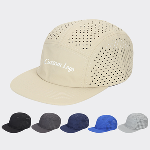 Custom Logo Breathable Mesh 5-Panel <b>Baseball</b> <b>Cap</b> Unisex Fitted Solid Color Outdoor Summer Hat - Product Image 5
