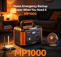 Estación de Energía Portátil de 1000W 799WH con Panel Solar, Batería LiFePO4, Controlador MPPT, Arrancador de Emergencia, Onda Sinusoidal Pura para Uso en Automóviles