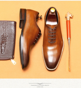 S0087Y Cuero de los hombres de negocios británicos Vestido formal Hecho a mano <span class=keywords><strong>Oxford</strong></span> <span class=keywords><strong>Corbata</strong></span> puntiaguda Zapatos de hombre - Product Image 2