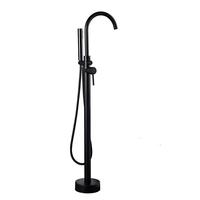 Haute qualité cascade double poignée baignoire plancher autoportant mitigeur de bain robinets de baignoire avec main