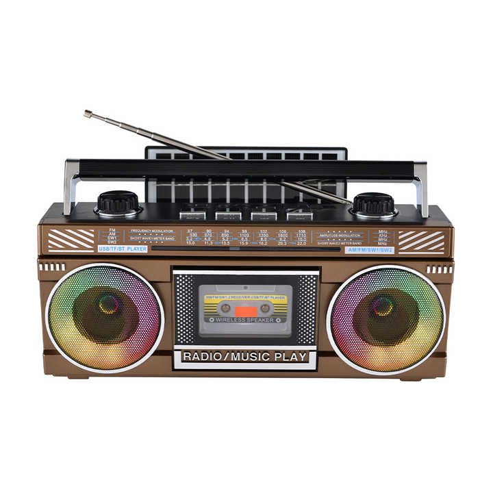 MLK-8246 Radio retro Difuzor Blue Tooth Radio cu antena portabila reincarcabila cu lumina disco