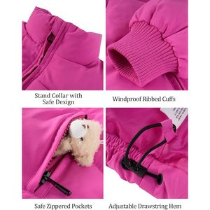 Girls Winter Puffer Jacket Warm Short Zip Up Long Sleeve <b>Quilted</b> Coat Outerwear 5-14 Years - Product Image 6