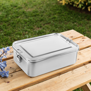 Fiambrera de acero inoxidable con partición, tapas de acero inoxidable, Clip bloqueable para caja Bento de fugas para viajes, trabajo, ecológico - Product Image 4