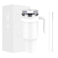 Tasse isotherme 40 oz de style nouveau, très vendue, en acier inoxydable de haute qualité, anti-fuite, avec paille et couvercle