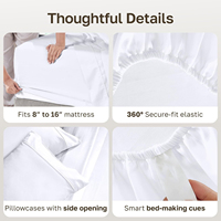 Ensemble de draps de lit en microfibre de haute qualité, 4 pièces, 100% polyester, comprenant un drap-housse, un drap plat et des taies d'oreiller
