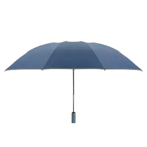 三折按钮创新太阳伞，带反光条，自动打开和关闭雨户外伞遮阳伞
