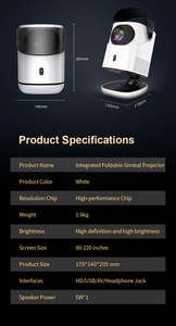 Máy chiếu di động thông minh Máy chiếu Android Mini 1080P, rạp hát tại nhà hỗ trợ chiếu màn hình trên điện thoại di động và máy tính - Product Image 6