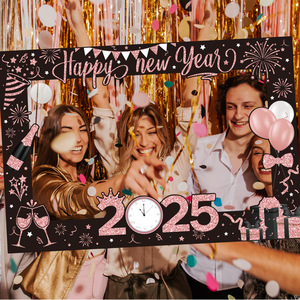 Ychon mới nhất <span class=keywords><strong>2025</strong></span> Bộ dụng cụ ảnh chúc mừng năm mới Champagne vàng khung ảnh cho năm mới Eve Nguồn cung cấp bên Kỳ nghỉ vui phụ kiện - Product Image 4