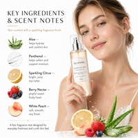 Brume parfumée longue durée Private Label Champagne Toast, senteur fruitée et gourmande aux baies, spray corporel éclatant