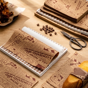 Papier sulfurisé imprimé alimentaire personnalisé pour <span class=keywords><strong>panier</strong></span> <span class=keywords><strong>de</strong></span> cuisson vapeur, gâteau basque, papier silicone antiadhésif - Product Image 3