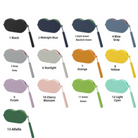 Étui à lunettes en silicone avec fermeture éclair, sac de rangement portable pour lunettes de soleil, organisateur de lunettes, pochette anti-poussière DIY pour lunettes