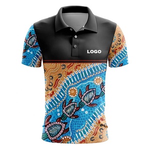Sublimation Polo Shirt Design Custom 100% Polyester Mens Colorful Golf Shirts Fishing Shirt