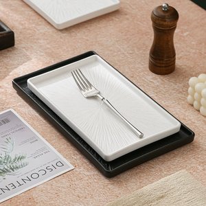 Plato Rectangular de Cerámica Japonesa para Sushi, Plato de <span class=keywords><strong>Porcelana</strong></span> para Servir, 6 <span class=keywords><strong>Colores</strong></span>, 2 Tamaños - Product Image 5