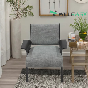 เก้าอี้ทานข้าวไม้เนื้อแข็ง Anji Home Furniture เก้าอี้พักผ่อนสำหรับ 1 ที่นั่ง เก้าอี้ผ้าบุลายสวย - Product Image 2