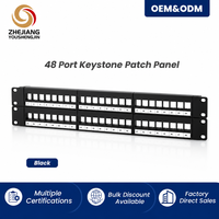 Panel Patch Kosong 48 Port Tanpa Pelindung, Rangka Kosong Tanpa Modul, Rak Kabel Jaringan untuk Pemasangan di Rak