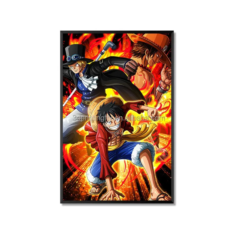 LENS Factory Custom ized 3D Anime Flip Effekt Lentikular Druck Bild Kunst Cartoon Wandmalerei One Piece Anime Poster