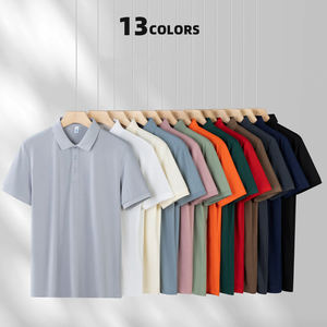 Men's Solid Color Pique Shirt Short Sleeve Casual Knitted Breathable Regular Fit - Product Image 5