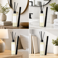 Diffuseur de parfum d'ambiance cylindrique sans alcool de 50 ml avec bâtonnets pour huiles essentielles