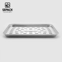 Plateau en aluminium perforé jetable pour barbecue, plaque de cuisson pour viande, poisson, fruits de mer, légumes, barbecue en plein air