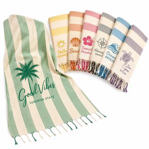 Serviette de plage turque en coton personnalisée, séchage rapide, légère, sans sable, Peshtemal, pour la plage, les voyages, la piscine, le yoga, les pique-niques - Product Image 1