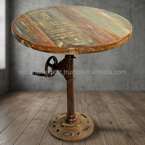 Industrial Vintage Apartment Hotel Villa Use Cast <b>Iron</b> Metal Folding Dining <b>Table</b> Dining Room Furniture 4-Seater No Assembly - Product Image 3