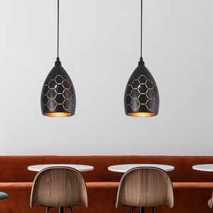 Retro Industrial Home <b>Living</b> Dining <b>Room</b> Pendant <b>Light</b> Creative <b>Black</b> Gold Gourd Single-Head JT31454 Hot Selling Wholesale - Product Image 2