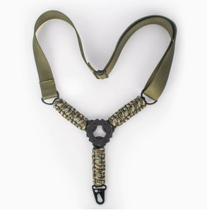 DFS010 Single Point Tactical Gun Sling Quick Adjustable Nylon <b>Braided</b> Rope with Metal Hook Standard Hunting <b>Accessory</b> - Product Image 2