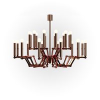 Luminaire de plafond décoratif moderne en métal poli à la main, design multi-bras articulés, pour villa, hôtel, salon