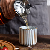 Taza de Té de Cerámica Estilo Japonés para Sushi, Resistente a Altas Temperaturas, Apta para Microondas, con Esmalte Cambiante al Horno, Diseño Retro