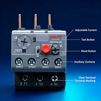 Relais de surcharge thermique scellé Delixi JRS1Dsp 25A certifié CE IEC, interrupteur de protection miniature compatible avec les contacteurs électriques