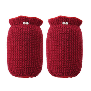 Manchettes en peluche pour femmes, couleur rouge vin, anti-salissures, usage général, pour adultes - Product Image 5