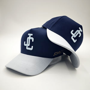 Casquette de baseball unisexe personnalisée en coton Oxford de haute qualité, 5 panneaux, avec logo brodé 3D, bicolore, style camionneur, mode sport à pois - Product Image 2