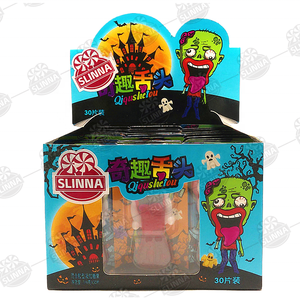 Bonbons Gommeux Halal Halloween Combo Langue et Dents de Zombie, Bonbons Fantaisie Monstre Horreur Dessin Animé en Cartouche Blister, Boîte Douce pour Enfants - Product Image 3