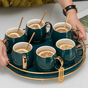 ชุดถ้วยชาและจานรองเซรามิกแบบเอธิโอเปียสั่งทำพิเศษ พร้อมกาน้ำชาและกาแฟ ทำด้วยมือจากเซรามิกคุณภาพสูง - Product Image 6