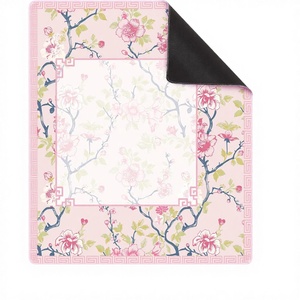Pink and White Rubber Anti-Slip 4-Player Game <b>Mat</b> with Carrying Bag for Mahjong Cards and Board Tile Games 31.5 Inch Square - Product Image 3