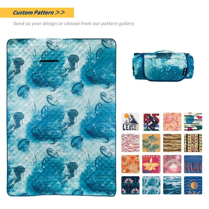 High Quality Foldable Extra Large Recycled Picnic Blanket Custom Print