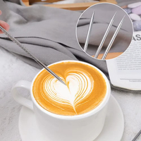 Acier inoxydable Café Art Stylo Café Point Barista Cappuccino Espresso Café Décoration Latte Art Stylo Fantaisie Café Outil