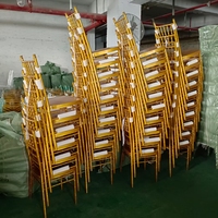 Chaise Chiavari Dorée en Métal Personnalisée pour Hôtel, Meuble de Banquet et Fête, Chaise de Mariage Chiavari Blanche pour Événement