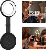 Anneau lumineux magnétique pour selfie, lumière d'appoint LED réglable, support de téléphone rotatif à 180°, support de voiture à rotation 360° pour personnalisation
